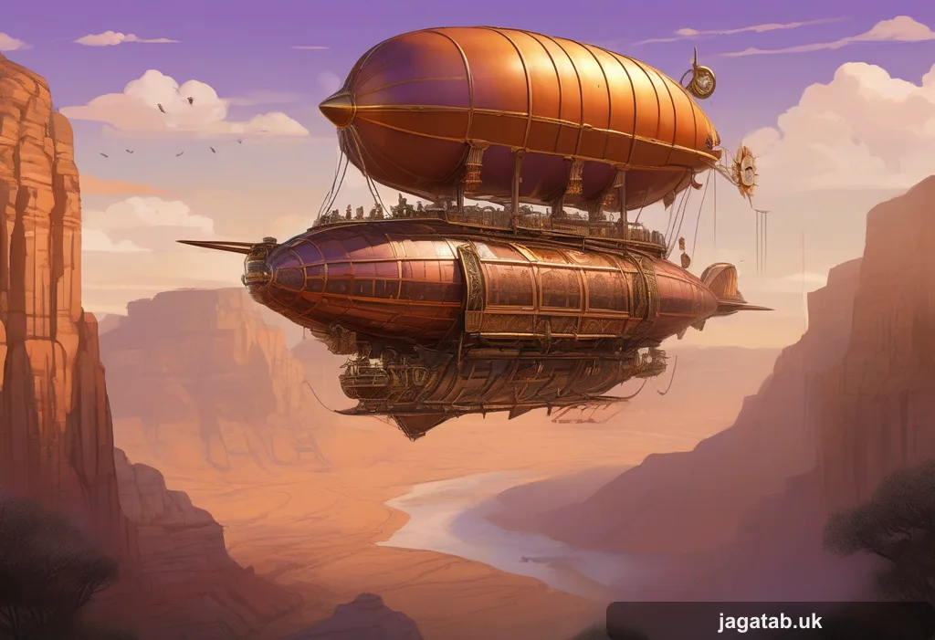 024 A Massive Steampunk Airship With Copper
