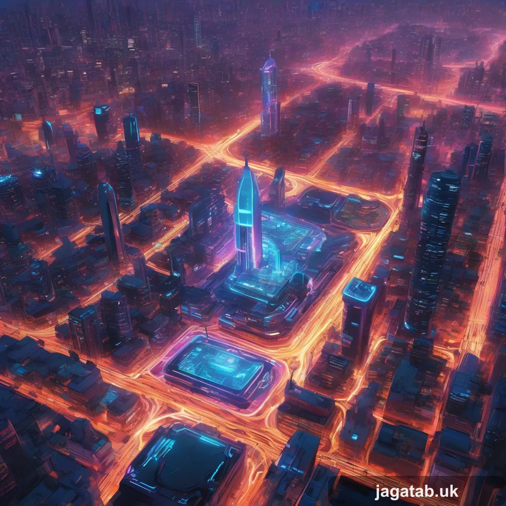 071 A Neon Lit Cyberpunk Metropolis At Dusk D949