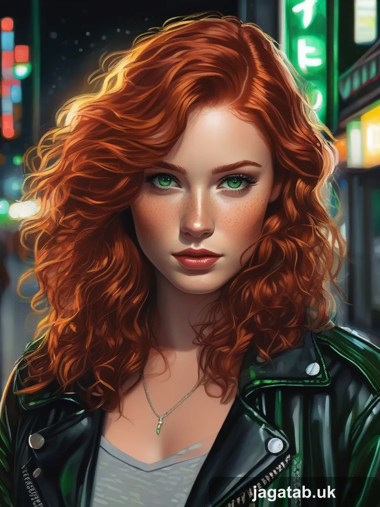 088 Young Woman Long Curly Copper Red Hair G 311e