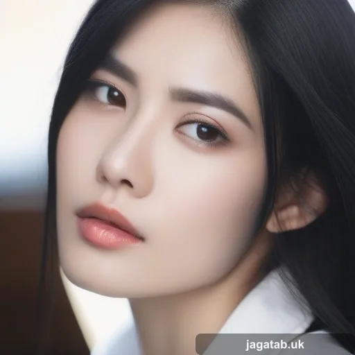 198 A Young Woman With Long Black Hair Portr 5708