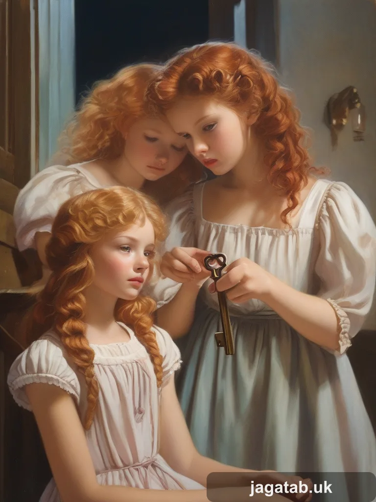 207 Red Haired Woman In Vintage Dress Beside 5d3c