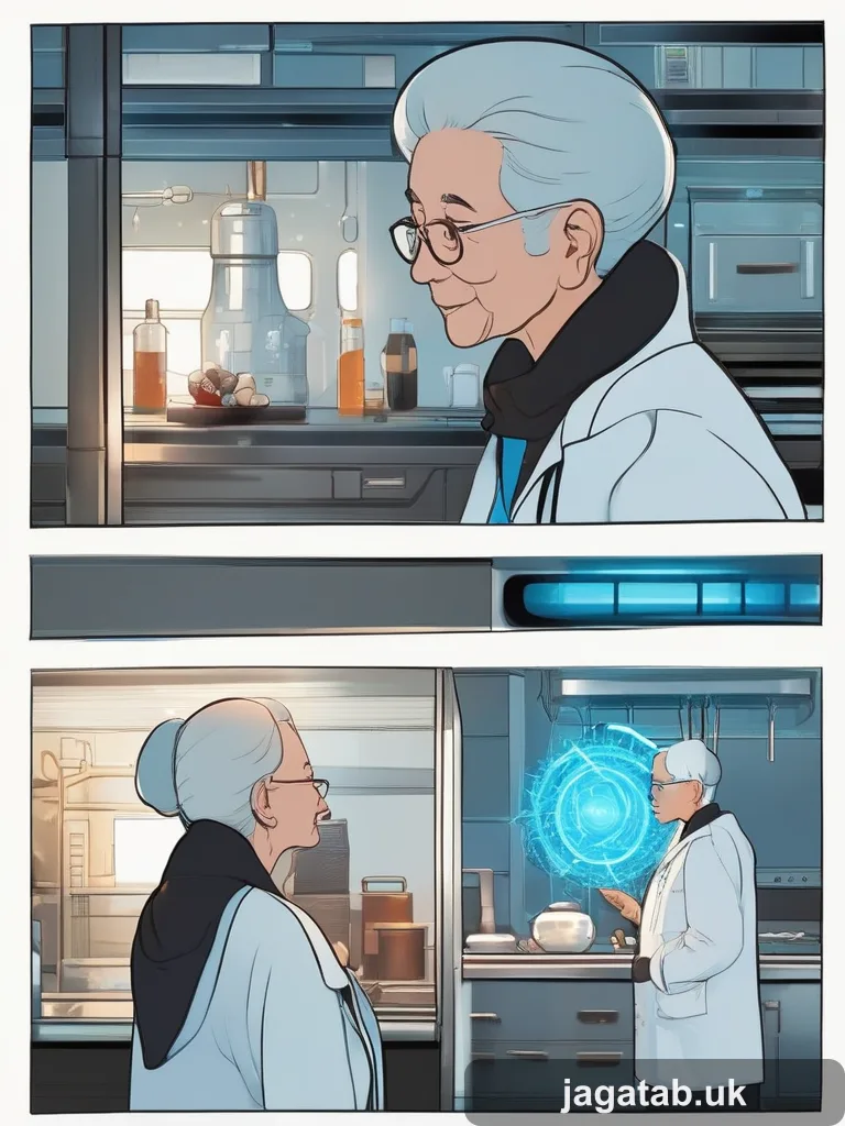 212 Elderly Woman Silver Bun Lab Coat Young Bf86
