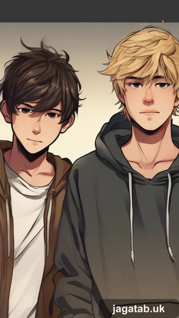 307 Two Teenage Boys One With Messy Brown Ha D964
